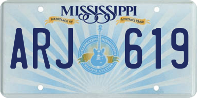 MS license plate ARJ619