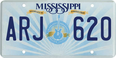 MS license plate ARJ620