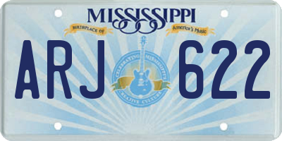 MS license plate ARJ622