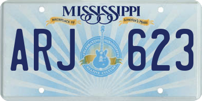 MS license plate ARJ623