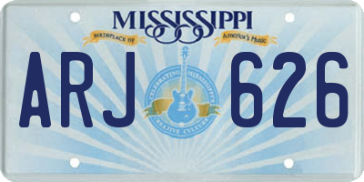 MS license plate ARJ626