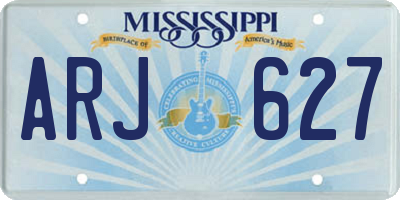 MS license plate ARJ627