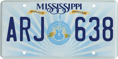MS license plate ARJ638