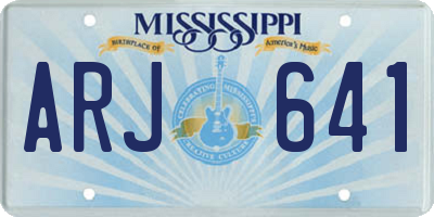 MS license plate ARJ641