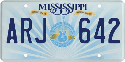 MS license plate ARJ642