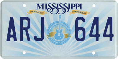 MS license plate ARJ644