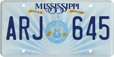 MS license plate ARJ645