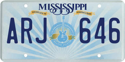 MS license plate ARJ646