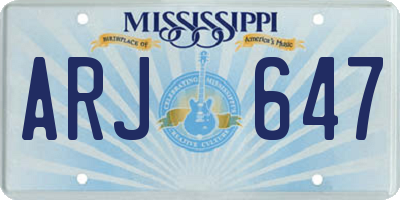 MS license plate ARJ647