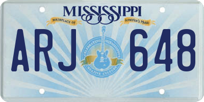 MS license plate ARJ648