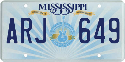 MS license plate ARJ649