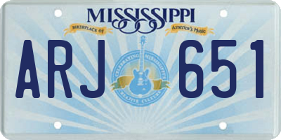 MS license plate ARJ651