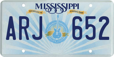 MS license plate ARJ652