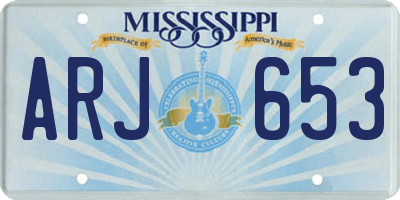 MS license plate ARJ653