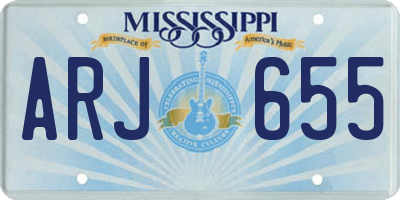 MS license plate ARJ655