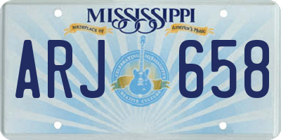 MS license plate ARJ658