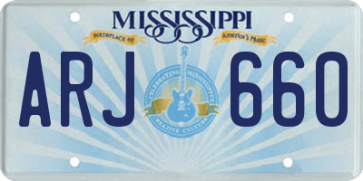 MS license plate ARJ660