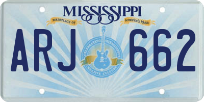 MS license plate ARJ662