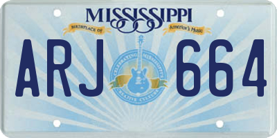 MS license plate ARJ664