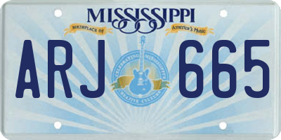 MS license plate ARJ665