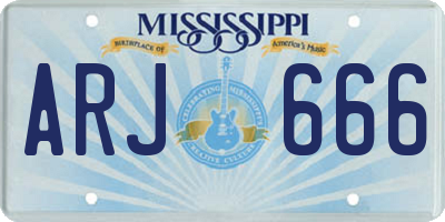 MS license plate ARJ666