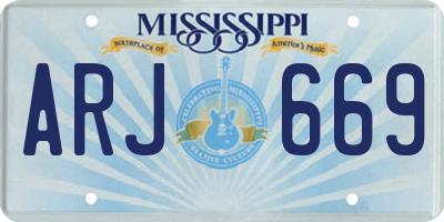 MS license plate ARJ669
