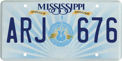 MS license plate ARJ676