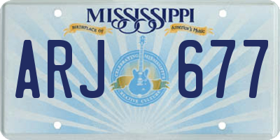 MS license plate ARJ677