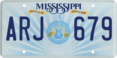 MS license plate ARJ679