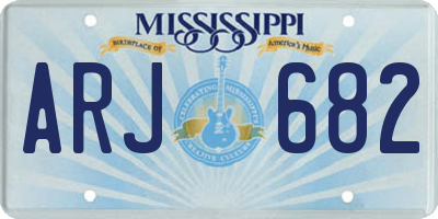 MS license plate ARJ682