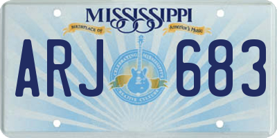 MS license plate ARJ683