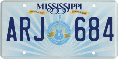 MS license plate ARJ684