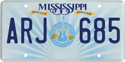 MS license plate ARJ685