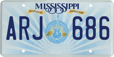 MS license plate ARJ686