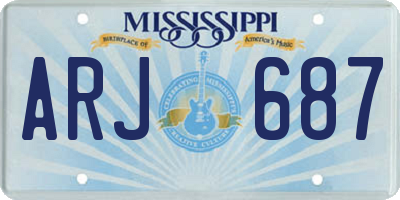 MS license plate ARJ687