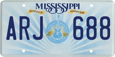 MS license plate ARJ688