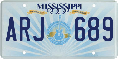 MS license plate ARJ689