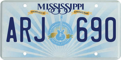 MS license plate ARJ690