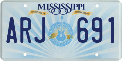 MS license plate ARJ691