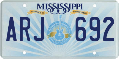 MS license plate ARJ692