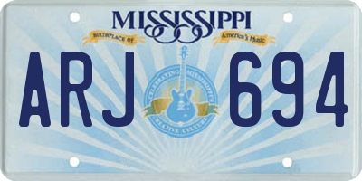 MS license plate ARJ694