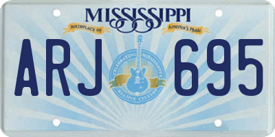MS license plate ARJ695