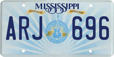 MS license plate ARJ696