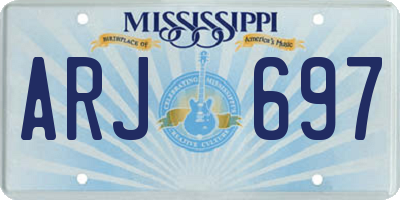 MS license plate ARJ697