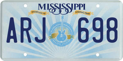 MS license plate ARJ698