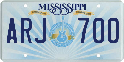 MS license plate ARJ700