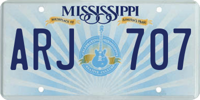 MS license plate ARJ707