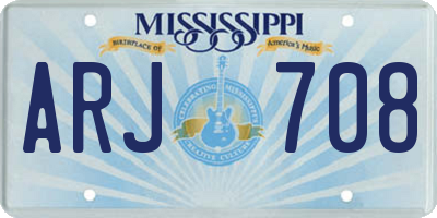 MS license plate ARJ708