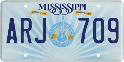 MS license plate ARJ709