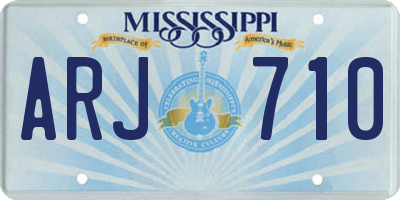 MS license plate ARJ710